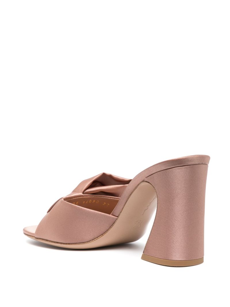 Pink Bow Detail Satin Mules