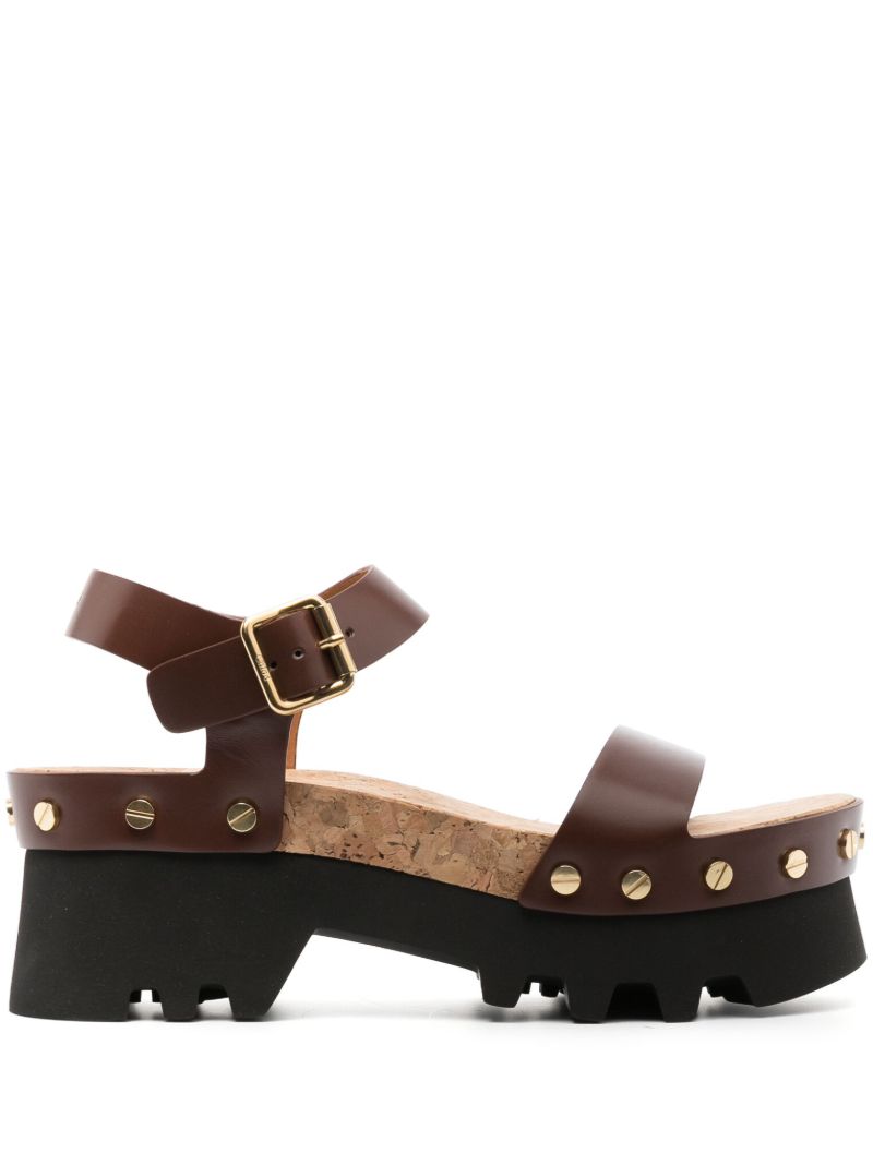 Brown Owena Leather Sandals
