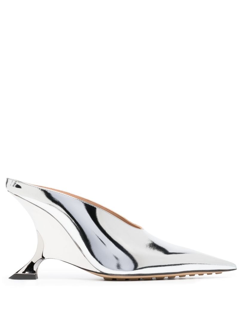 Silver-tone Rocket 90 Pointed Mules