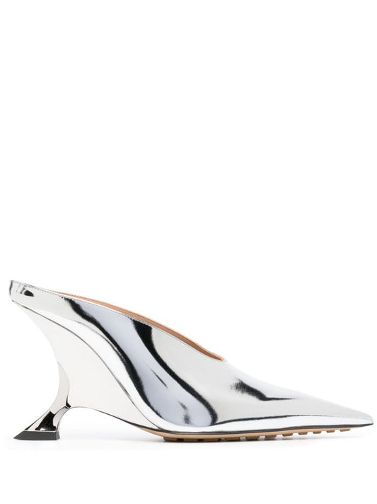 Silver-tone Rocket 90 Pointed Mules