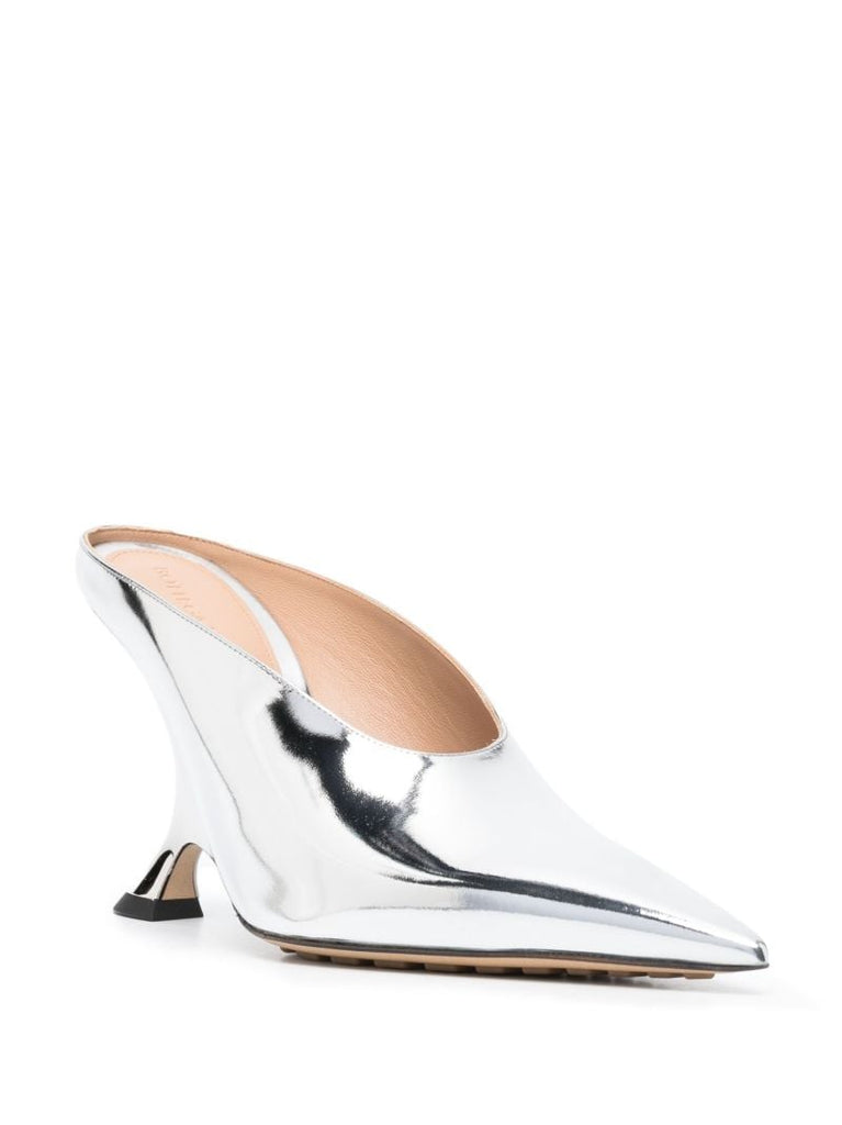 Silver-tone Rocket 90 Pointed Mules