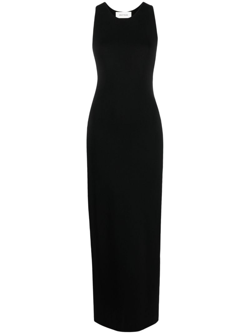Black Open-back Knitted Maxi Dress