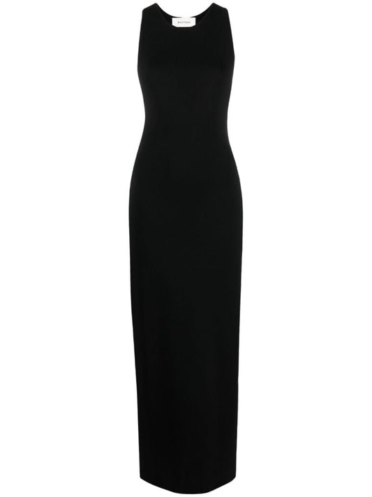 Black Open-back Knitted Maxi Dress