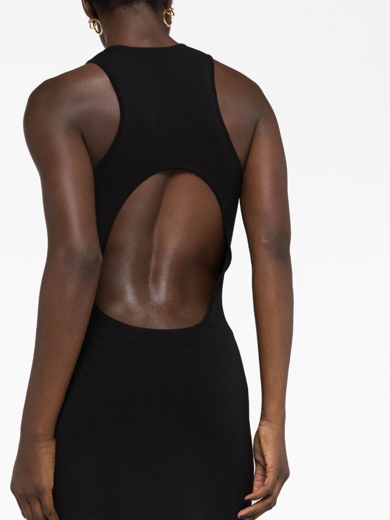Black Open-back Knitted Maxi Dress