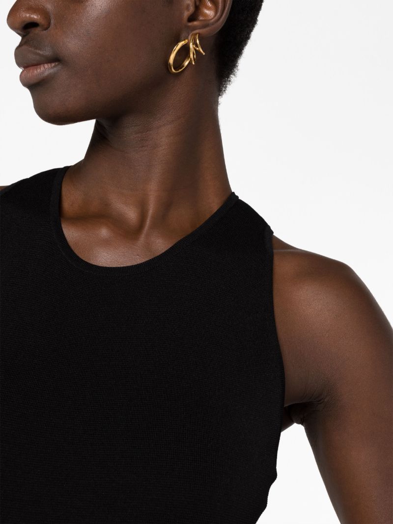 Black Open-back Knitted Maxi Dress