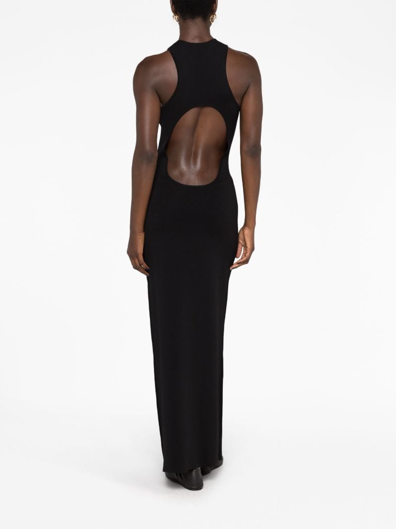 Black Open-back Knitted Maxi Dress
