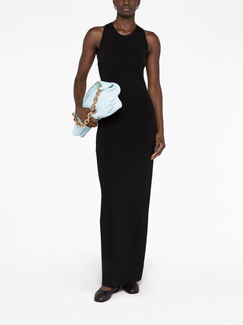 Black Open-back Knitted Maxi Dress