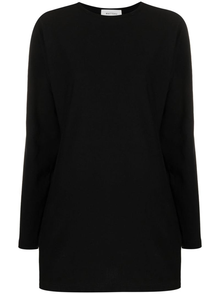 Black Cotton Mini Dress