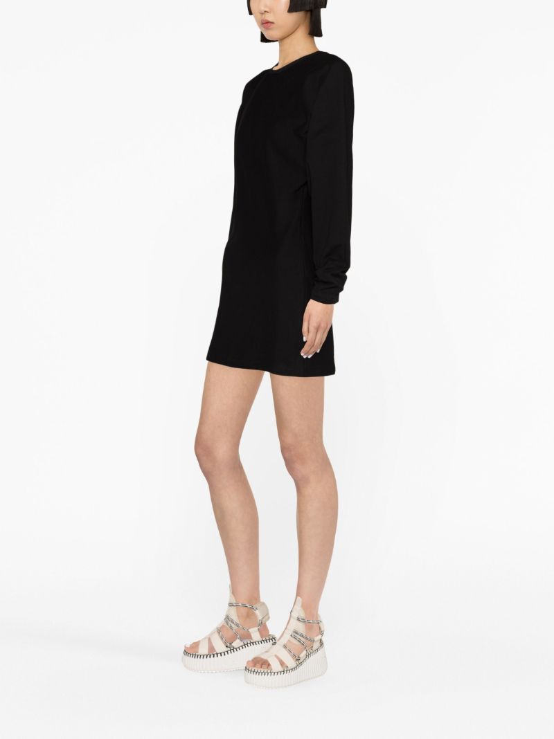 Black Cotton Mini Dress