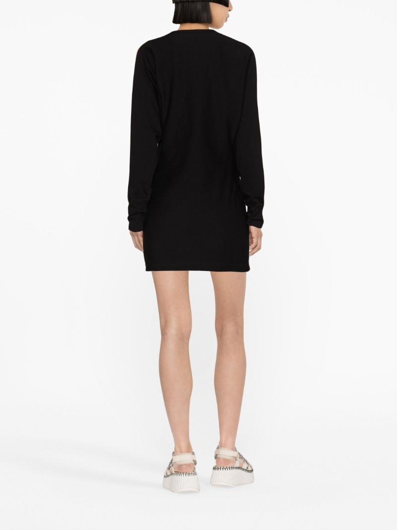 Black Cotton Mini Dress