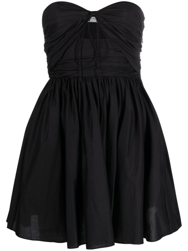Black Bandeau Cotton Mini Dress