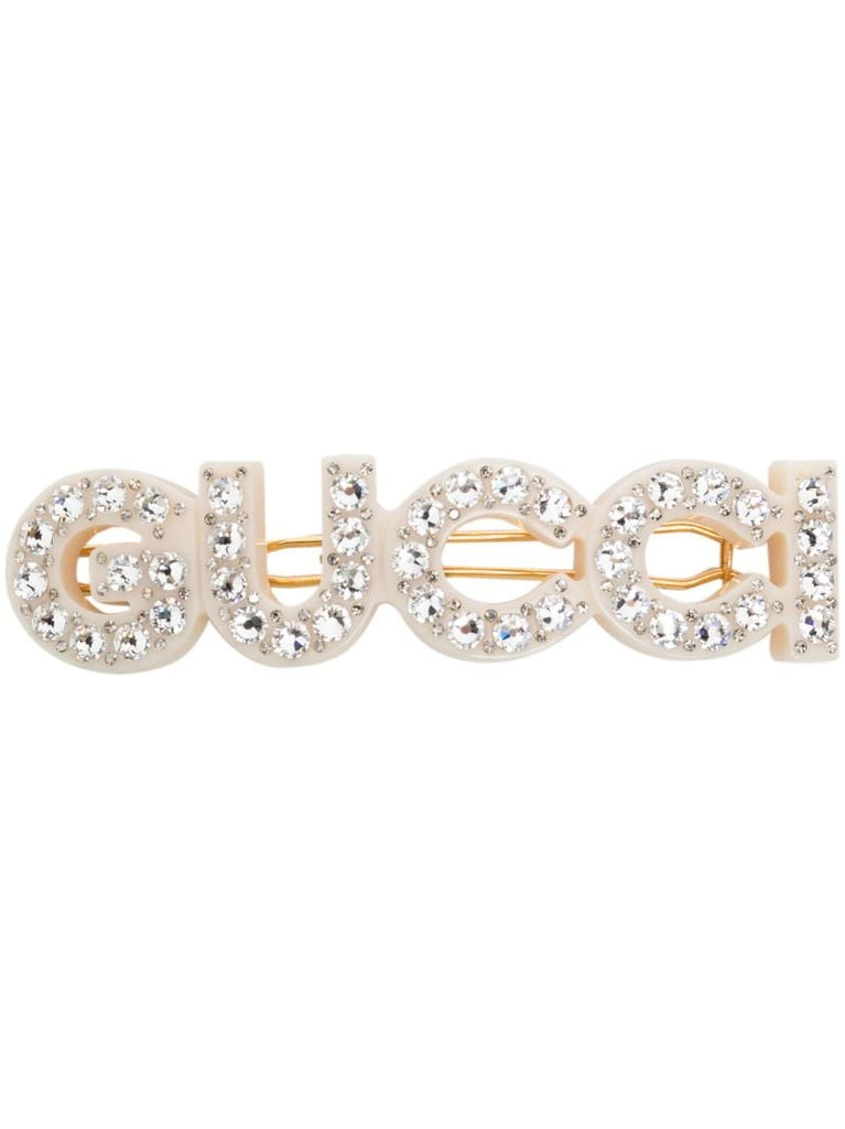 Gold Tone Crystal Embellished Hair Clip