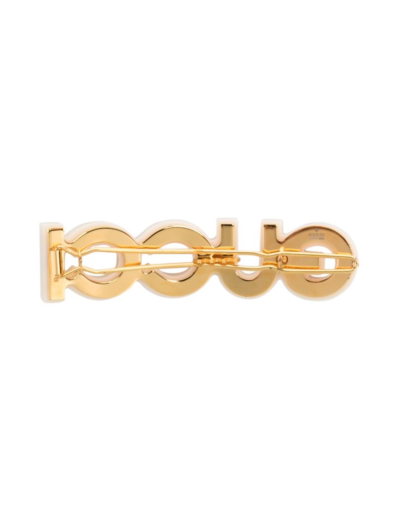 Gold Tone Crystal Embellished Hair Clip
