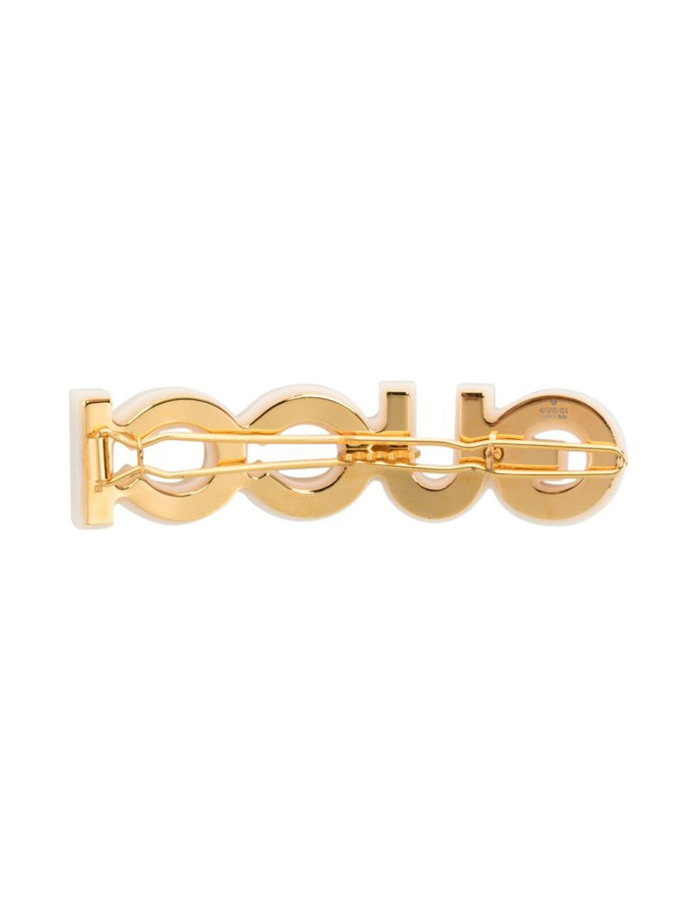 Gold Tone Crystal Embellished Hair Clip