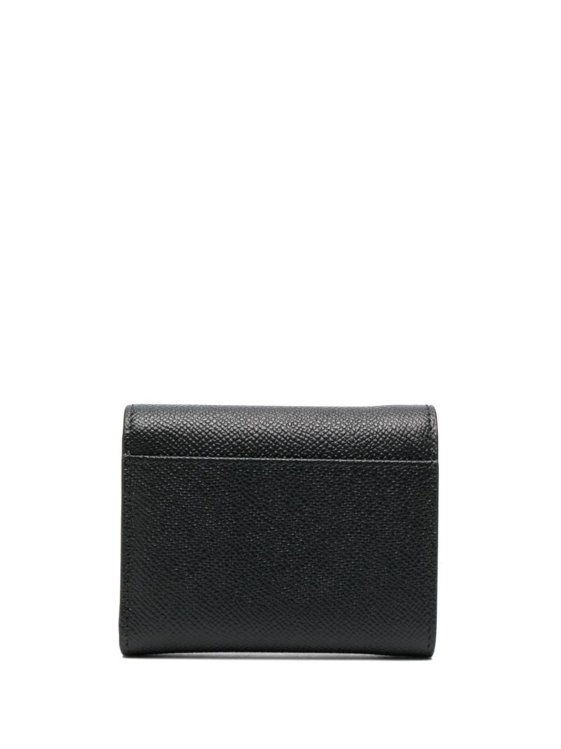 Black Compact Zip Leather Wallet