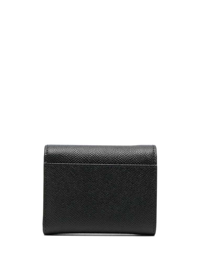 Black Compact Zip Leather Wallet