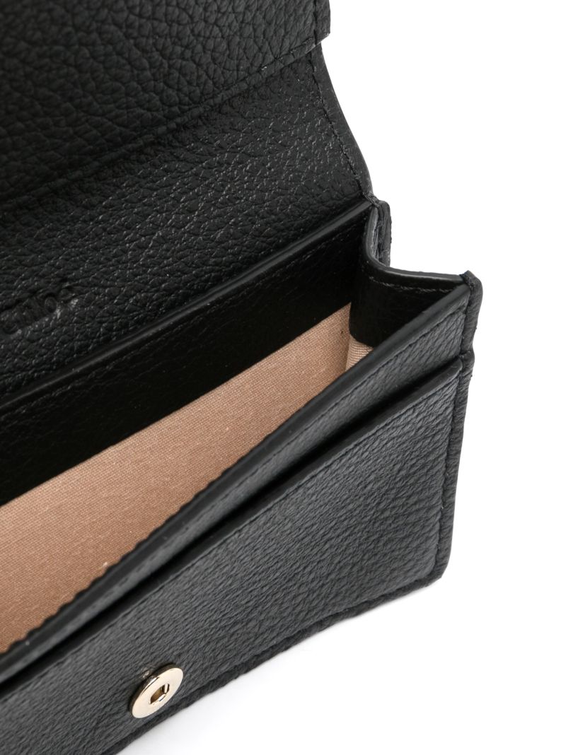 Black Alphabet Leather Tri-fold Wallet