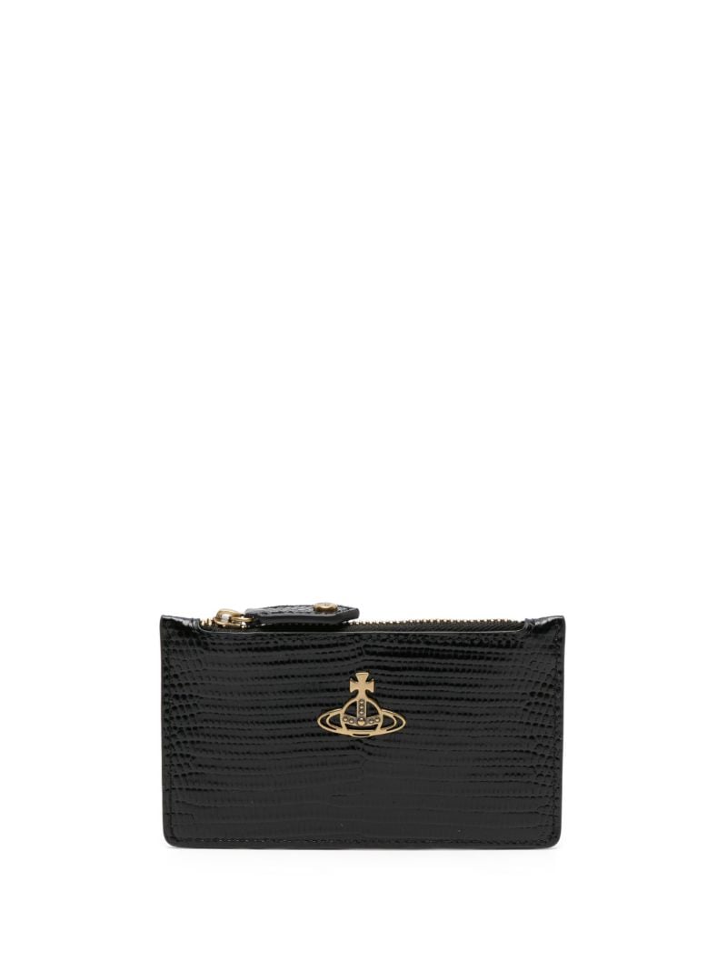 Black Logo-plaque Leather Purse