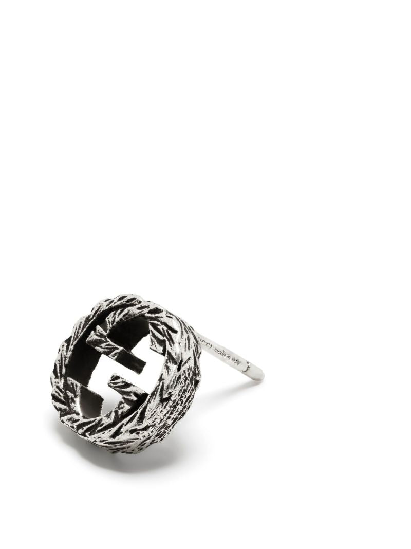 Silver-plated Interlocking Stud Earrings