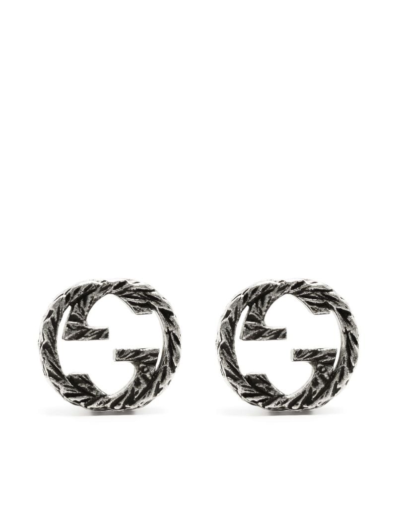Silver-plated Interlocking Stud Earrings