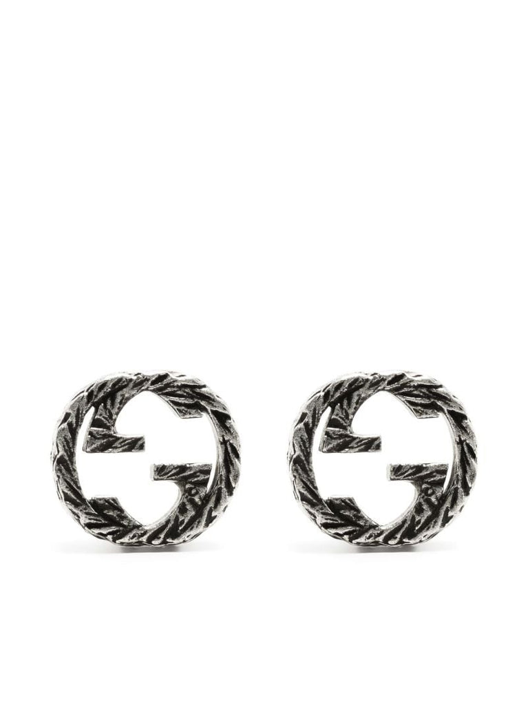 Silver-plated Interlocking Stud Earrings