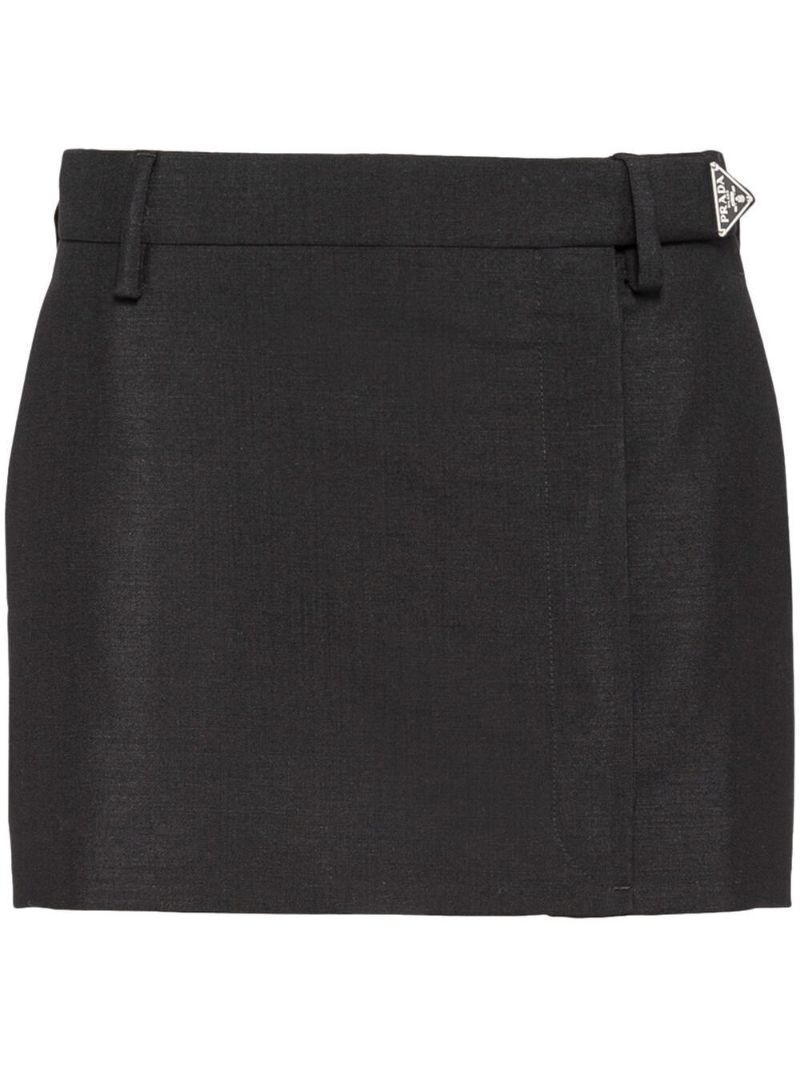 Black Mohair Mini Skirt