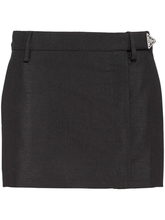 Black Mohair Mini Skirt