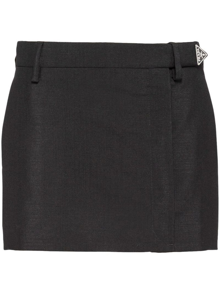 Black Mohair Mini Skirt