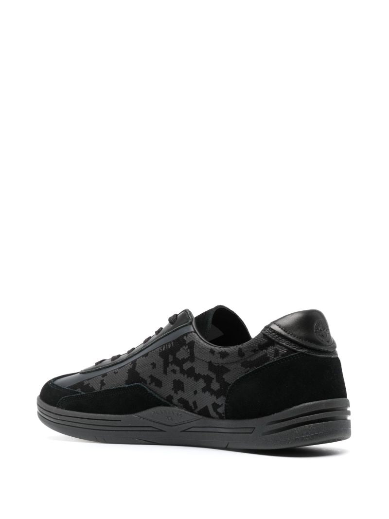 Black Glitch Effect Sneakers
