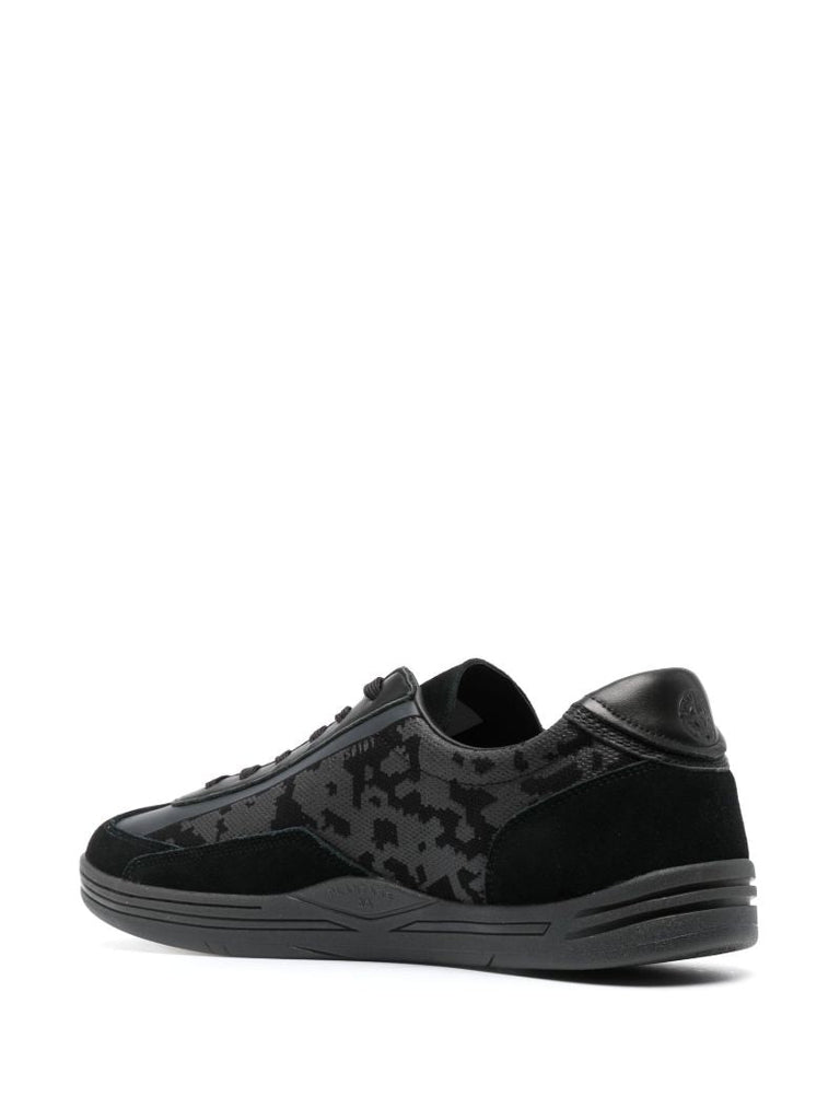 Black Glitch Effect Sneakers