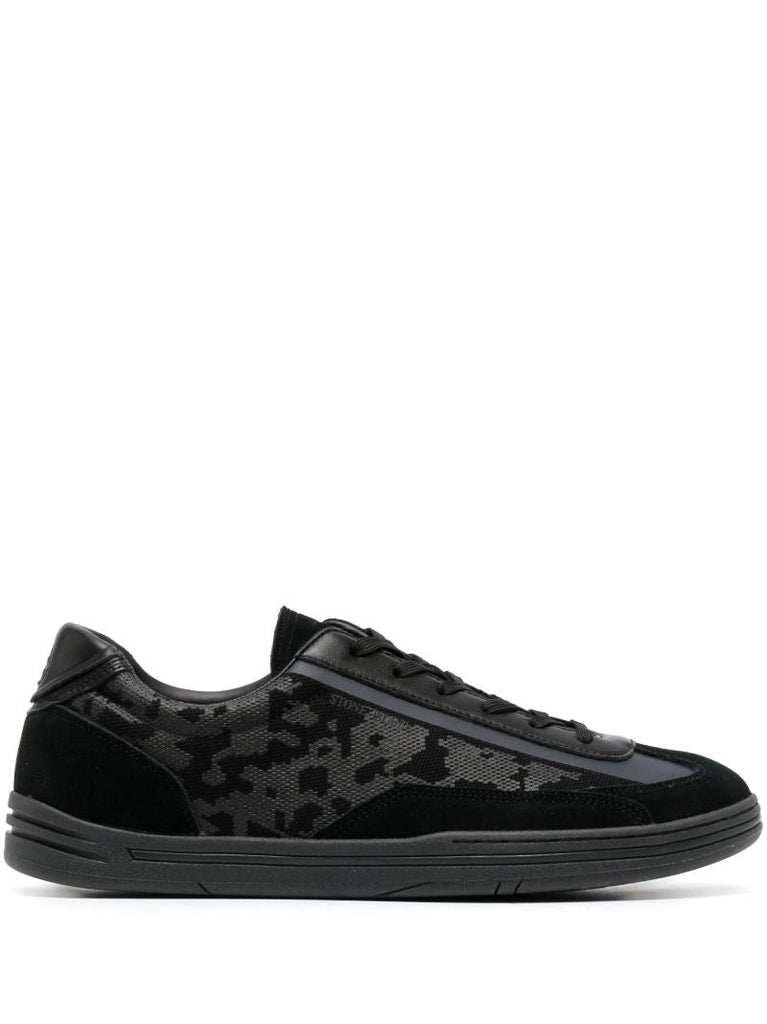 Black Glitch Effect Sneakers