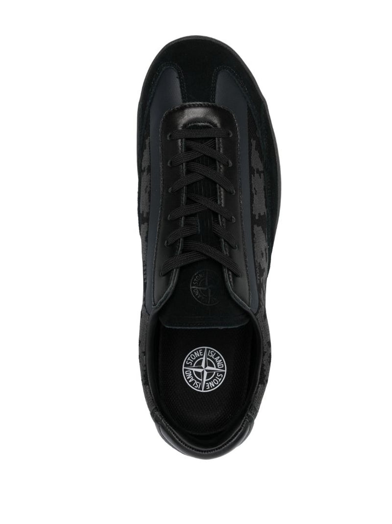 Black Glitch Effect Sneakers