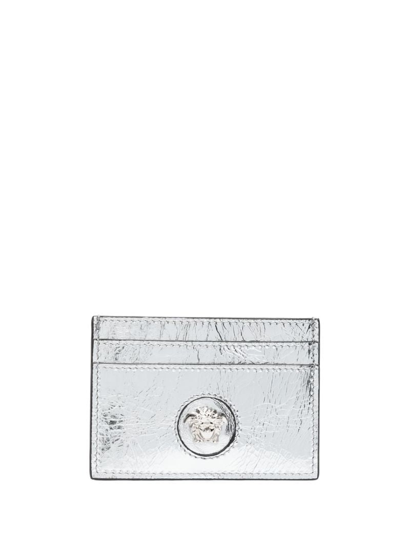 Silver La Medusa Leather Cardholder