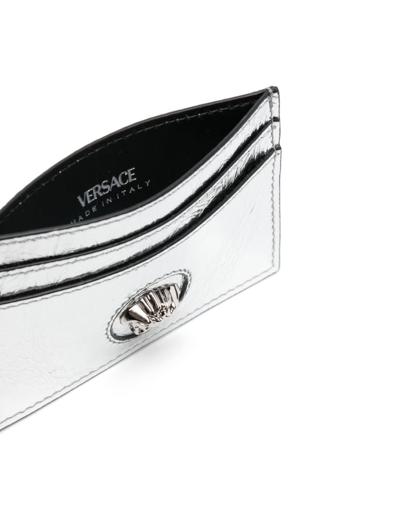 Silver La Medusa Leather Cardholder