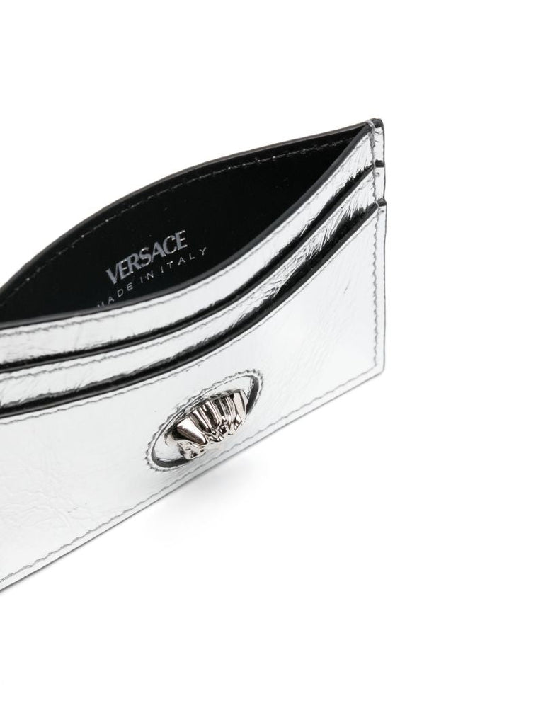 Silver La Medusa Leather Cardholder