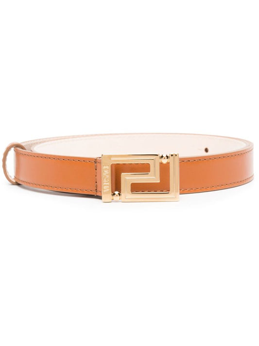 Orange Greca Goddess Leather Belt