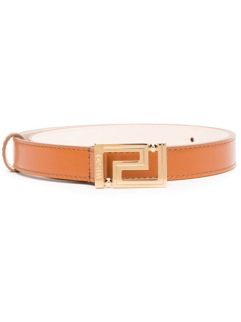 Orange Greca Goddess Leather Belt