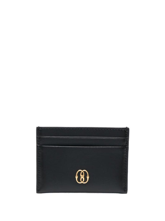 Black Emblem Leather Card Holder