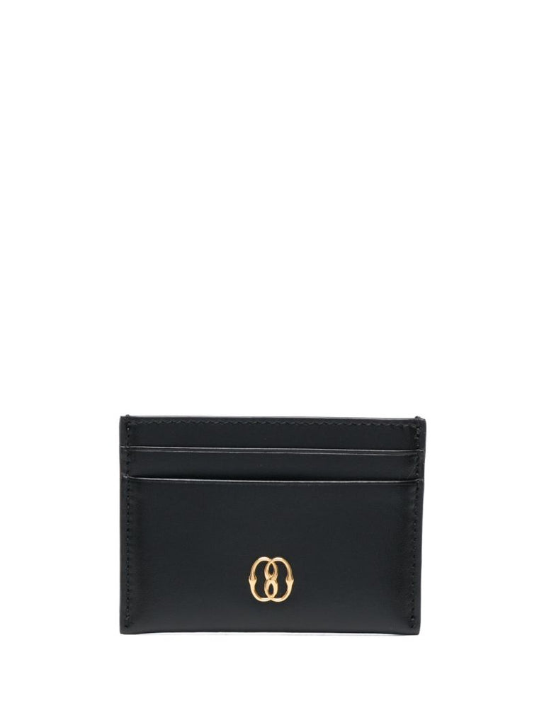 Black Emblem Leather Card Holder