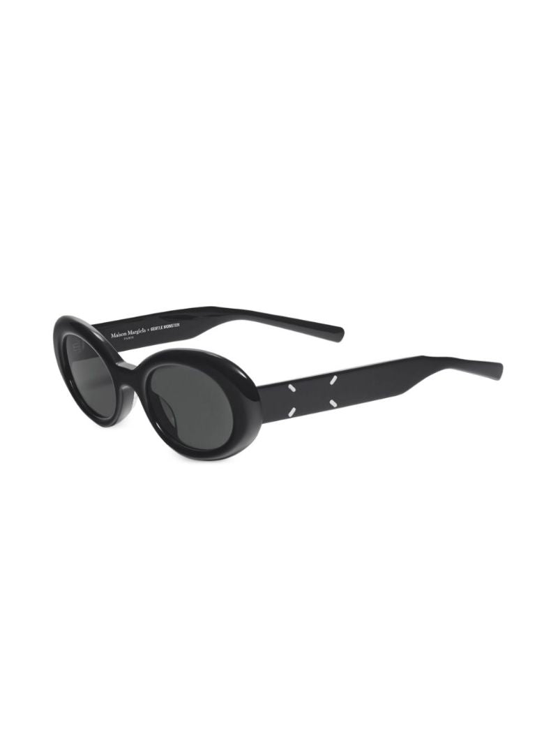 X Maison Margiela Black Oval Sunglasses