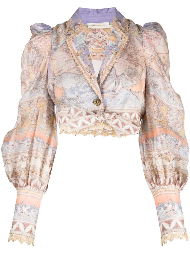 Neutral High Tide Cropped Shirt