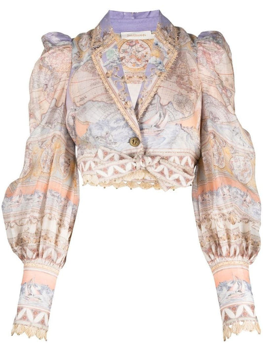 Neutral High Tide Cropped Shirt