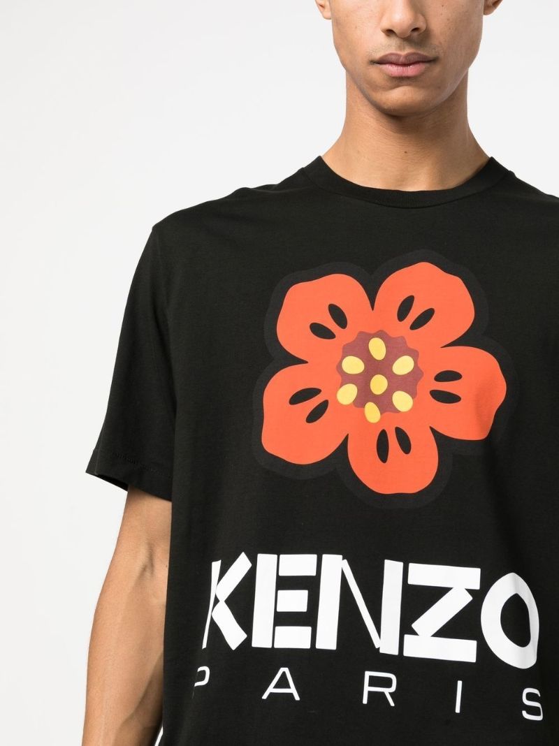 Black Boke Flower Logo Print T-shirt