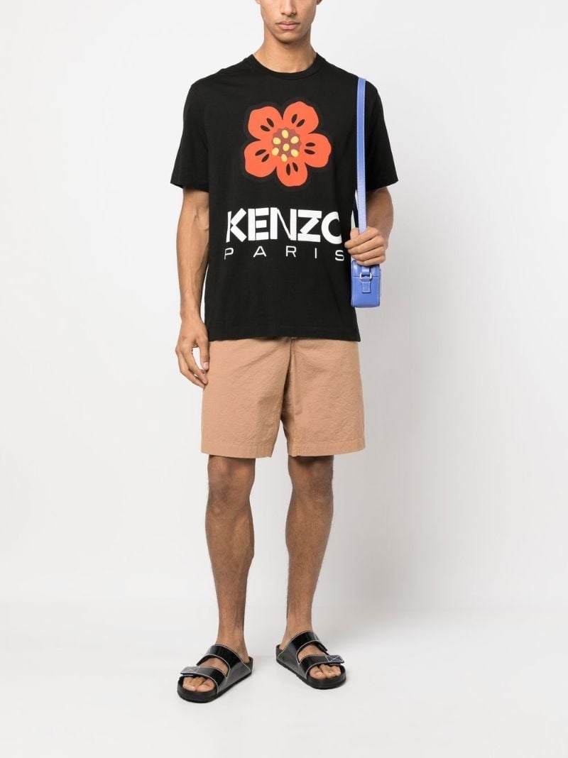 Black Boke Flower Logo Print T-shirt