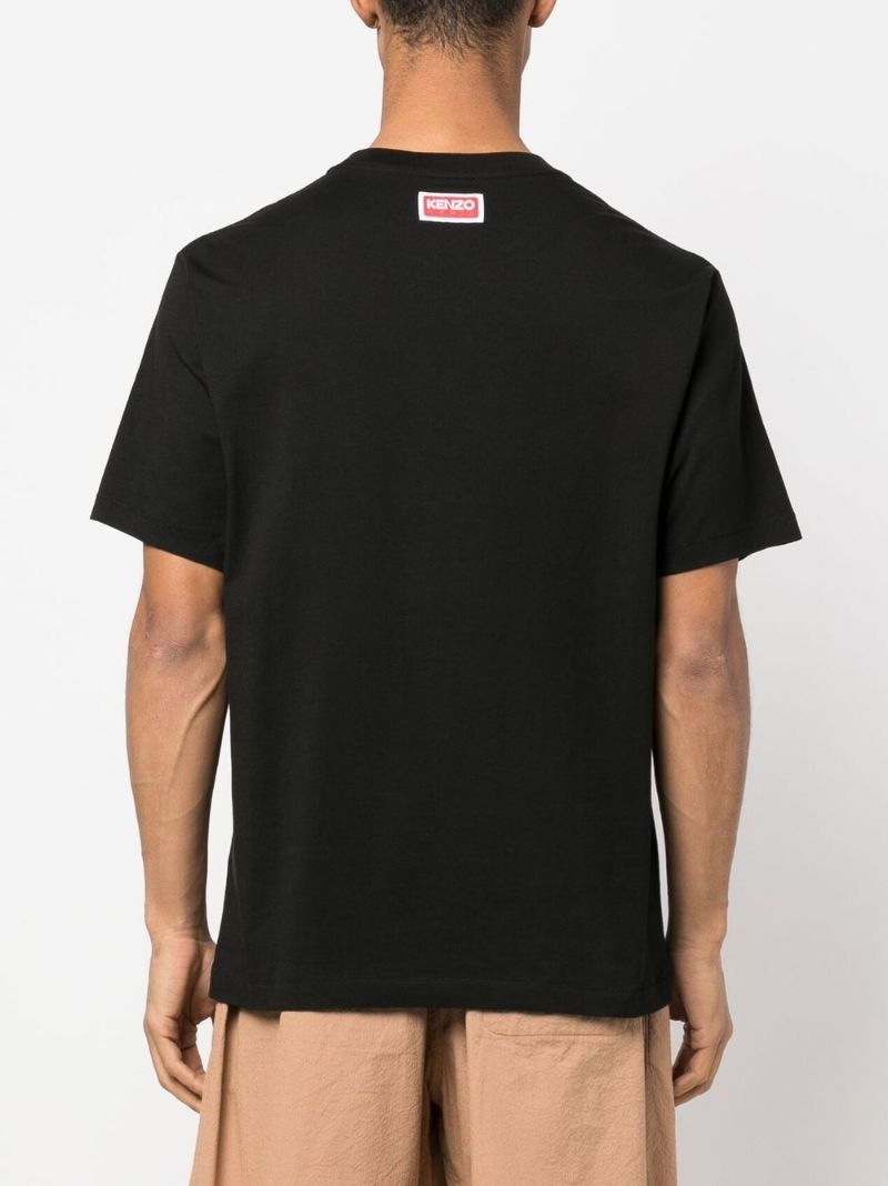 Black Boke Flower Logo Print T-shirt