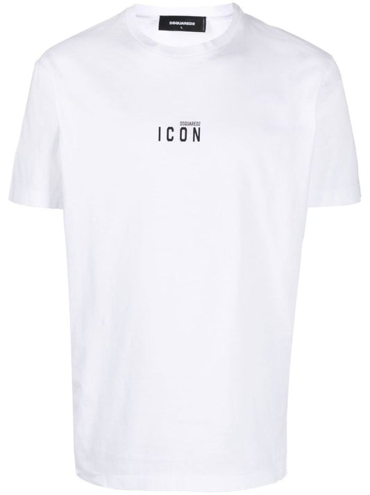White Icon Print T-shirt