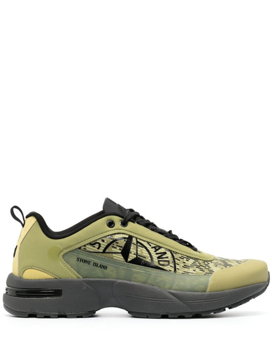 Green S0303 Logo Print Sneakers