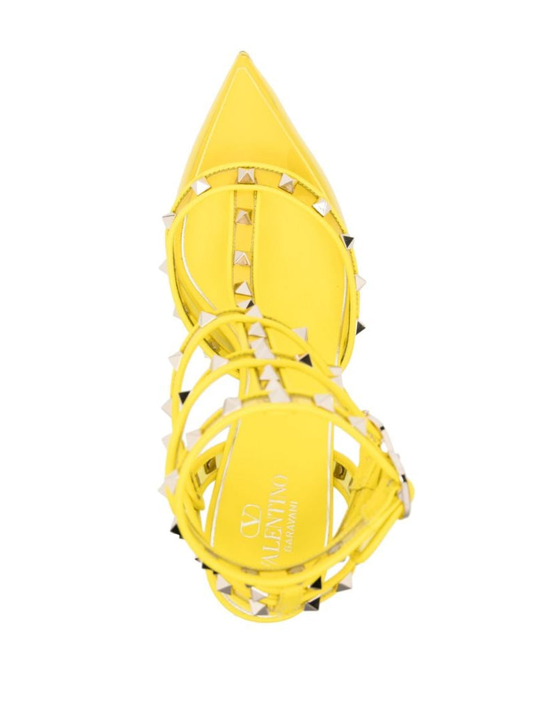 Yellow Rockstud 60 Leather Pumps