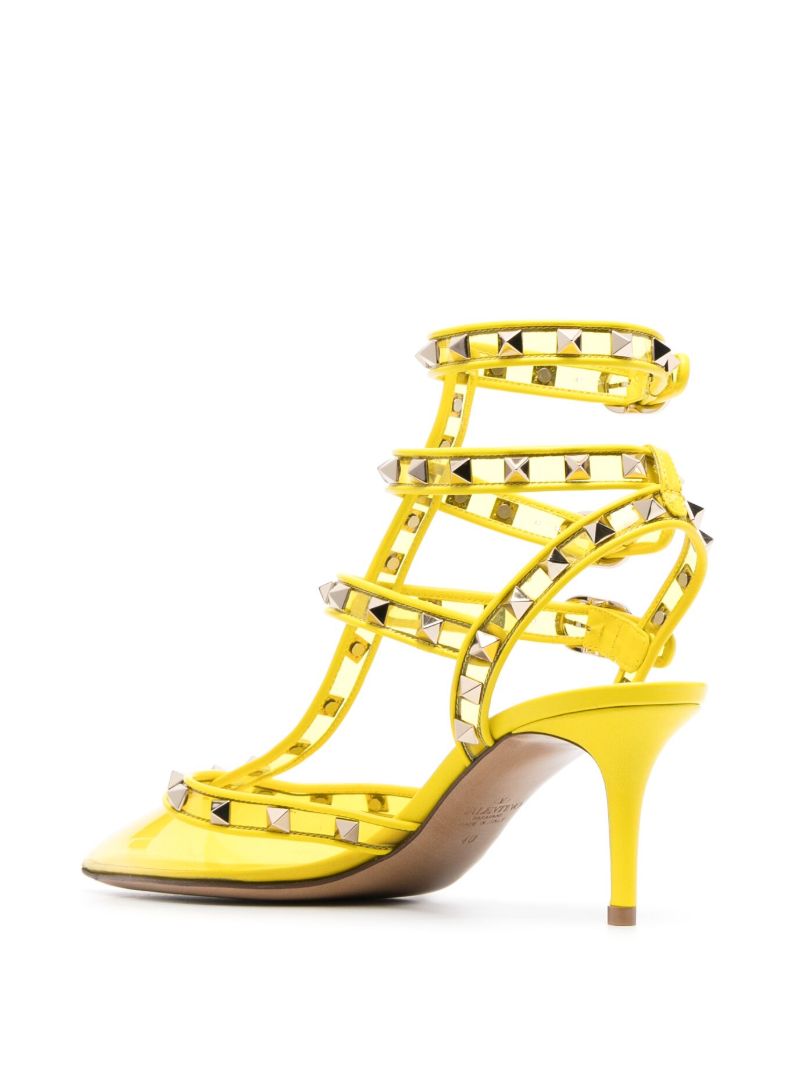 Yellow Rockstud 60 Leather Pumps