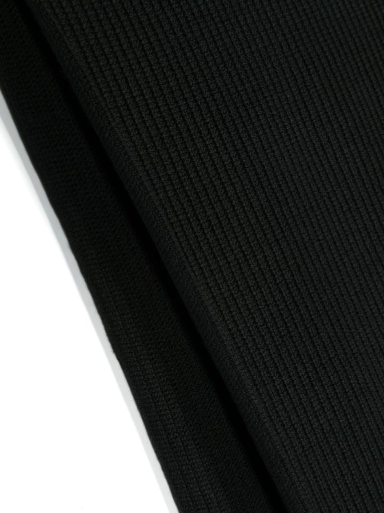 Black Logo Intarsia Wool Scarf